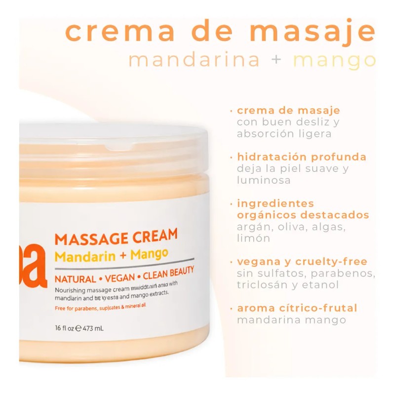 Crema De Masaje Bcl Spa Mandarina Mango 454 Gr Mandarina