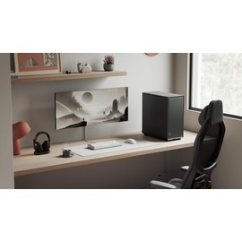 Fractal Design Epoch Black Solid - High Airflow PC Gaming Case - Mesh Front Panel - Three Momentum 12 Fans Included - Spacious Interior - ATX/mATX/ITX Support