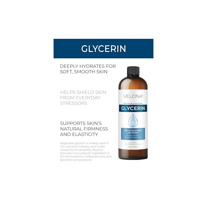 Aceite vegetal de glicerina grado USP 100 VELONA puro y