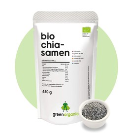 Chia Organic Seeds, Premium, Tested Quality, Natural, GMO Free, Gluten Free, Purely Plant-Based, 450 g (450 g, Chia)