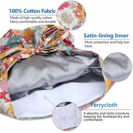 ATHPIK Satin-Lined Surgical Scrub Caps for Nurses/Doctors with Long Hair –Breathable Cotton Surgeon Cap for Healthcare Professionals