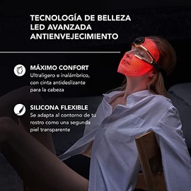 FAQ 202 – Máscara facial NIR + LED – Luz roja y seis colores adicionales – Mascarilla facial inalámbrica – Rejuvenecimiento visible – Dispositivo de b