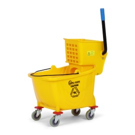 Simpli-Magic 79358 Commercial Mop Bucket with Side Press Wringer, 26 Quart, Yellow