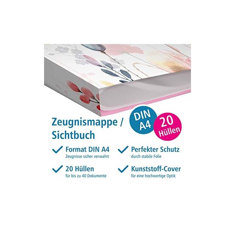 itenga Certificate Folder A4 Plastic Display Book Butterfly Motif