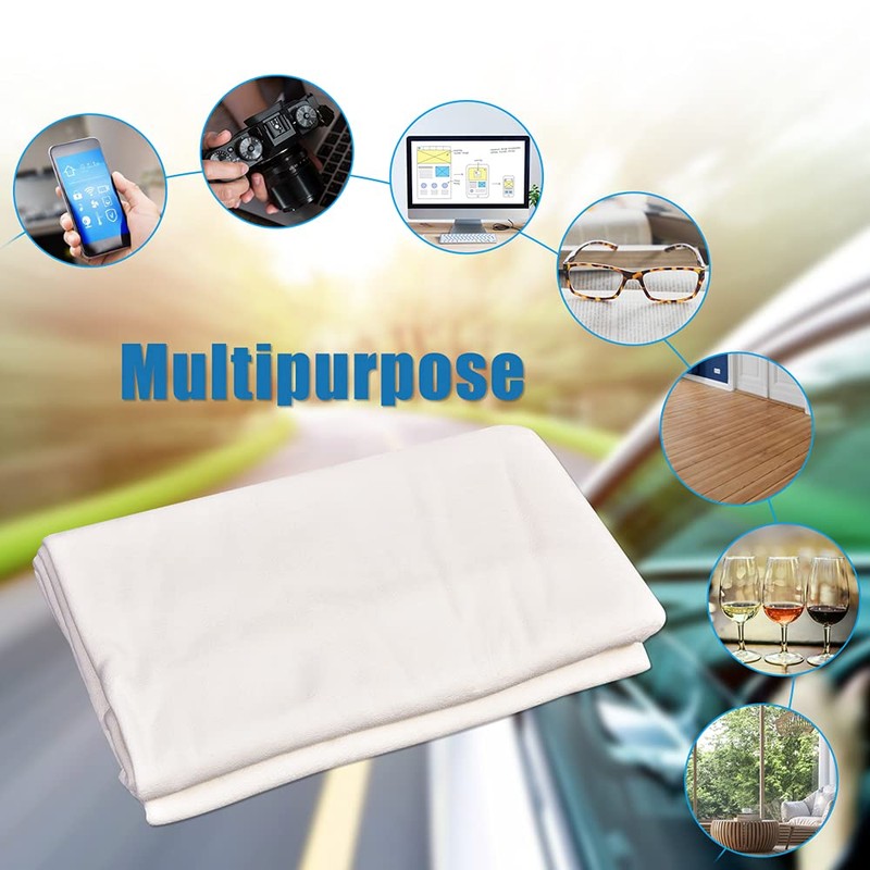 2-Pack Chamois Cloth for Car 35''x 24'' Fast Drying Pad
