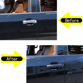 carmotion88 Car Door Grab Handle Cover Matte Black Trim Kit For Toyot-a Tundra Sequoia 07-21