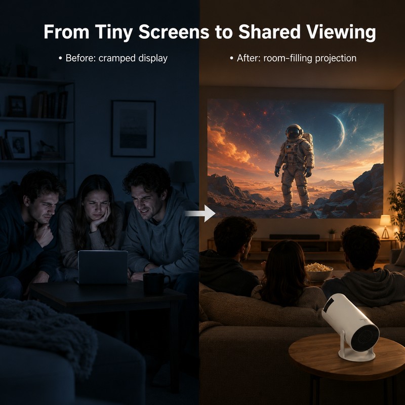 HY300 Pro+ Projector for Home Entertainment - 720P Android 14