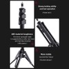 189cm/74.4in Adjustable Tripod Stand Video Light Stand Aluminum Alloy Material
