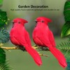 10Pcs Red Foam Handmade Artificial Simulated Bird Yard Lawn Garden