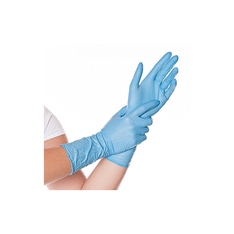 FRANZ MENSCH Safe Long Nitrile Gloves Blue M 30 cm