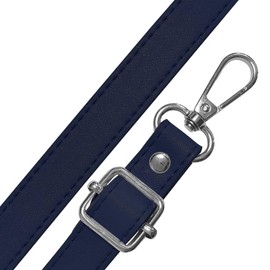 Strap Band Shoulder Strap for Women Bags Handbag - Colour Variation - Metal Parts Silver - Length Adjustable 70-128 cm - Width 1.8 cm, darkblue
