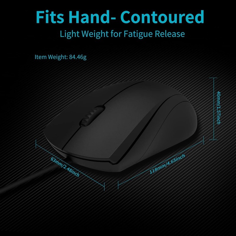 iPro Accessories For Wired Mouse 3 Buttons 1600 DPI Optical