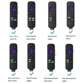 CaseBot Remote Case for Roku Voice, Express HD / 4K+, Ultra LT Enhanced 3930, Premiere+ 3921, Streaming Stick+ Remote, Honey Comb Anti Slip Shockproof Silicone Cover, Blue Glow