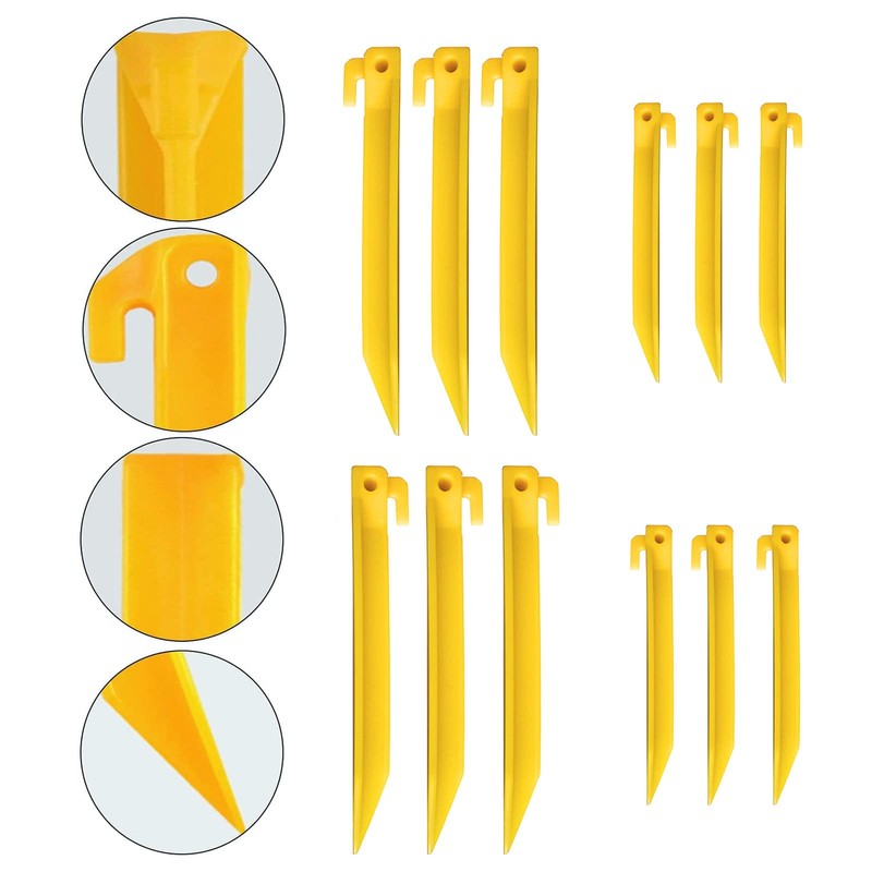 24 x Plastic Tent Pegs 220mm + 12 Pieces 150mm