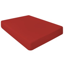 NIYS Luxury Bedding Finest 100% Egyptian Cotton 10"/25CM Fitted Sheets (Single, Red)