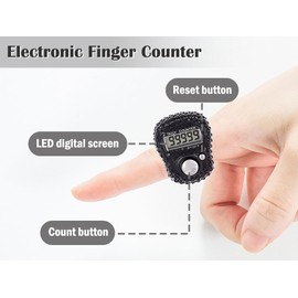 Hitopin 8 x Finger Tally Counter, Electronic Finger Counter, Finger Counter Clicker Row Counter, 5 Digit Mini Hand Counter, Lap Track Handheld Counter, for Inventory, Sports, Marketing, Golf (Black,