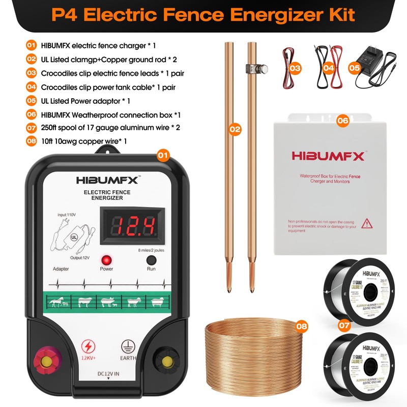 P4 Electric Fence Energizer Smart Fencing System with grounding Systems