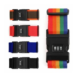 CMEOAA Anti-Theft Travel Luggage Strap Adjustable Password Lock Packing Belt Baggage Secure Lock Luggage Bundling Suitcase Accessories(Rainbow)