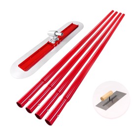 Bull Float Concrete Bull Float Tool Kit 48"x12" Fresno Round End Stainless Steel Board Kit Tool Cement Trowel Tools Float Bracket Concrete Tools Finishing With 57" Aluminum Alloy Handle x4 VOYAR