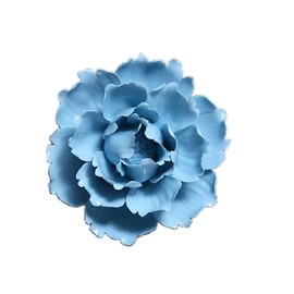 Peony,3.54" Ceramic Wall Flower Decor Artificial 3D Flower Wall Art，Handmade 3D Wall Art Hanging Sculpture， Porcelain Flower Wall Décor for Office Home Hallway Living Room Bedroom Bathroom Farmhouse Kitchen Decoration (BLUE)