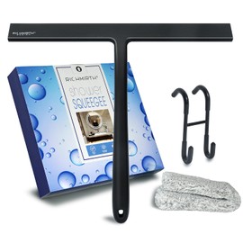 RICHMIRTH - Escobilla de ducha de silicona multiusos de 12 pulgadas, versión mejorada, limpiador para ducha, puerta de vidrio, espejo de baño, ventana de coche, color negro