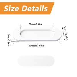 MOROBOR Self-Stick Oval Sliding Door Pulls, 2pcs Aluminum Alloy Hidden Recessed Pull Handle for Sliding Barn Door, Closet,Cabinet,Drawers (White, 100mm)