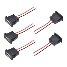 3A 2 Pin USB Female 2 Wire USB Female with Snap Groove Buckle for Panel Mount 3A Fast Charge Type A Female (5)