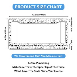 License Plate Frame Cute Dogs License Plate Frames Decorative Metal Personalize Front Car Tag Frames Aluminum License Plate Holder for Standard Us Canada 6 x 12 Inch