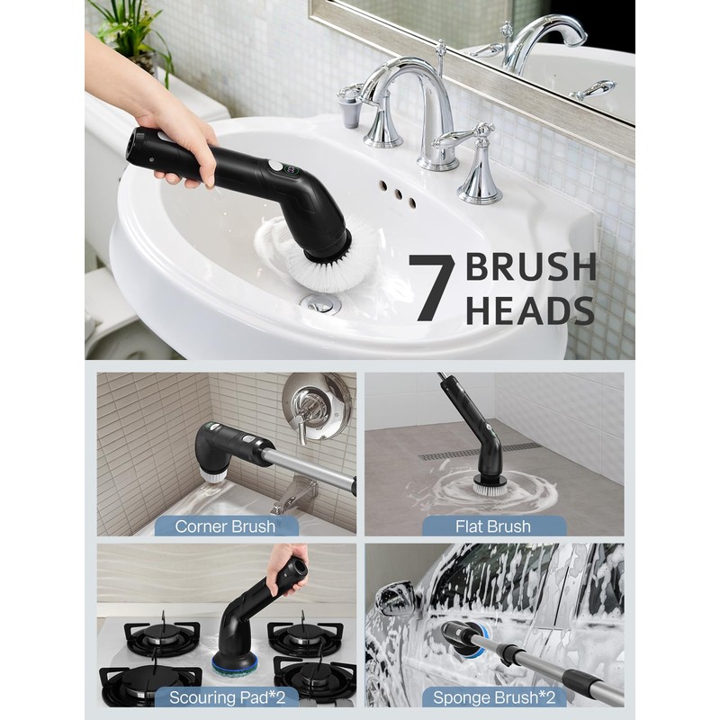 PureSwirlz 4 Pack Replacement Brush Heads for PureSwirlz Bathroom Cleaning