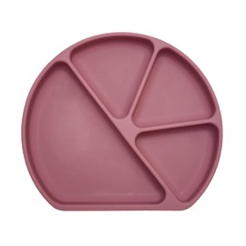 otterlove Silicone Baby Plate with Suction Base - 100% Platinum Pure LFGB Silicone with NO Fillers - BPA Free - Fits Most Highchair Trays (4 Section Divided Plate + Cover - Woodchuck)