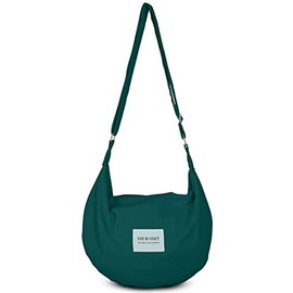 YOUR COZY Women's Sling Crossbody Bags Large Shoulder Shopping Hobo Bag Handbag Top Zip Bags Handmade Messenger Bag (Pine Green)