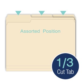 WritePads Manilla File Folders Letter Size 8.5 x 11 inch, 1/3 Cut Tab, 100 Per Box, Vanilla folders Great for Organizing and Easy File Storage,Heavy Weight Paper for Home Office School, Made in USA