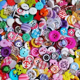 Chenkou Craft Random - 100 botones de plástico pequeños para manualidades de costura (mezcla)