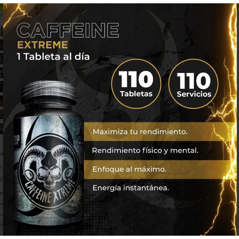 Cafeína 200 mg Suplemento Nutricional Deportivo