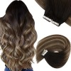 sunny hair Extensiones Cabello Real 14in Ombre Balayage Roots Negr