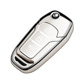 Tukellen - Funda para llavero Ford de TPU suave, protección completa, compatible con Ford F150 F250 F350 F450 F550 Explorer Ranger Escape Key Shell (blanco)