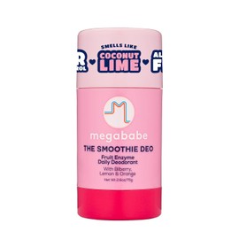 Megababe Desodorante Diario - The Smoothie Deo Con Enzimas de Coco y Frutas | 72 Horas de Protección Contra El Olor | Sin Aluminio, Todo Natural | Libre de Parabenos, Sulfatos y Ftalatos | 2.6 Oz