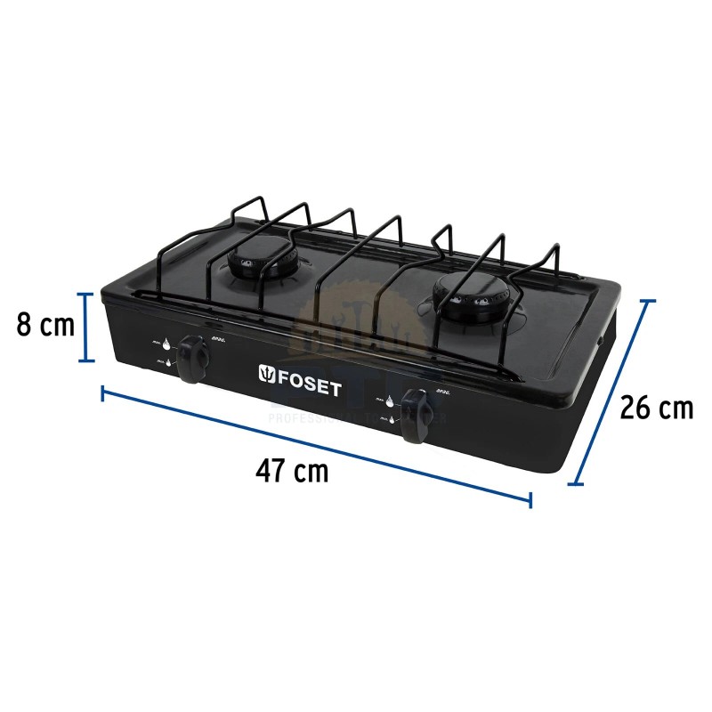 Foset PAGA-2N 2-burner rim gas grill, black