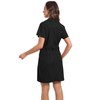 HUEOBIR Women's Corduroy Mini Dress with Short Sleeve Lapel Zip
