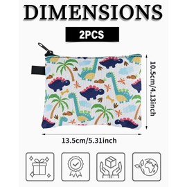 KGDUYC Pack of 2 Purse Boy Girl Dinosaur Purse Cute Cartoon Coin Bag with Zip Design Animal Small Purse Card Key Ring Purse Children