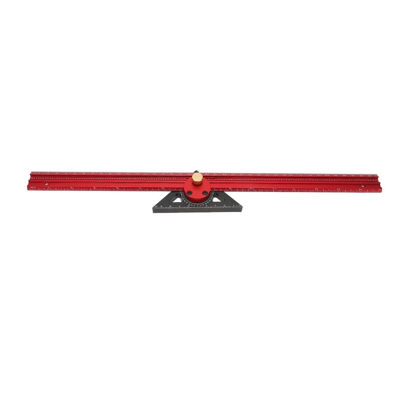 400mm Woodworking Hole Scribing Ruler Aluminum Alloy 360° Rotating Line