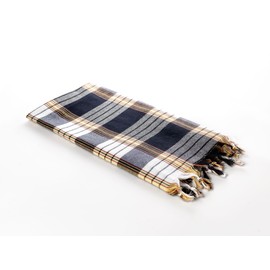 Carenesse Hamam Set, 1 Hamam Cloth Checked Black and 1 Exfoliating Glove Firm