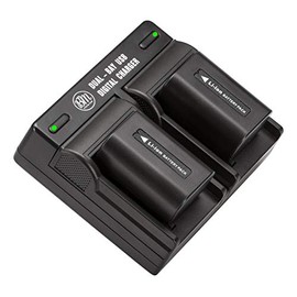 BM Premium 2 NP-FV50A High Capacity Batteries and Dual Bay Charger for Sony FDR-AX30 FDR-AX33 FDR-AX53 FDR-AX700 FDR-AX100 AX35 HXR-MC50 HXR-MC88 HX-RNX80 PXW-Z90V VG10 VG20 VG30 NEX-VG900 Camcorders