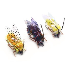 YZD Realistic Fly Fishing Dry Wet Nymph Trout Flies Topwater Lures for Freshwater Saltwater High Simulation Hand Tie Lure Kits 3 pcs