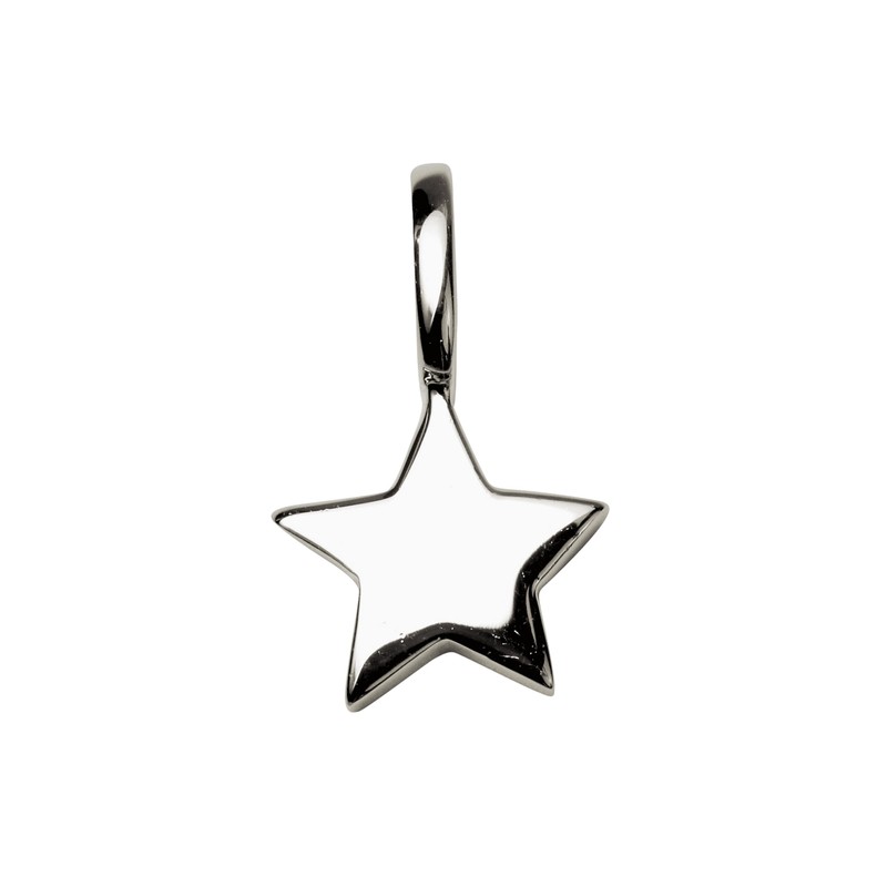 SILBERMOOS Women's Small Star Pendant 925 Sterling Silver, Sterling Silver,