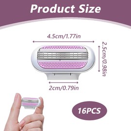 16 Stück Rasierklingen Damen, Ersatzklingen für Venus Rasierer, 3-fach Klingensystem, Feuchtigkeitsstreifen für empfindliche Haut, Langanhaltende Schärfe und Präzise Rasur für Alle Hauttypen