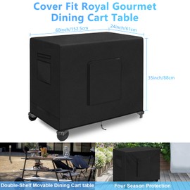 Kovshuiwe 60"L x 24"W x 35"H Outdoor Table Cover for Dining Cart Table, Stainless Steel Grill Cart Trolley Table with Wheels Three-Shelf Movable Food Prep and Work Cart Table Heavy Duty Grill Cart