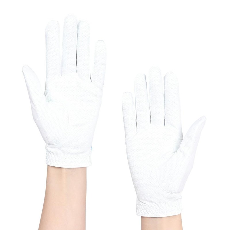 FootJoy Women's Golf Gloves, Staycool EX, Ambidextrous, White/Blue, 8.3 inches
