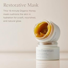 Mascarilla restauradora, mascarilla facial de miel orgánica, 1.9 onzas | Aceite de aguacate y aceite de ylang ylang, cuidado de la piel hidratante para la piel seca