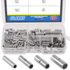 Glarks 220Pcs Non-Insulated Butt Connectors Assortment Kit, 22-16/16-14/14-12/12-10 AWG Gauge